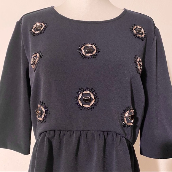 ANN TAYLOR Navy Blue Blouse - Picture 3 of 6